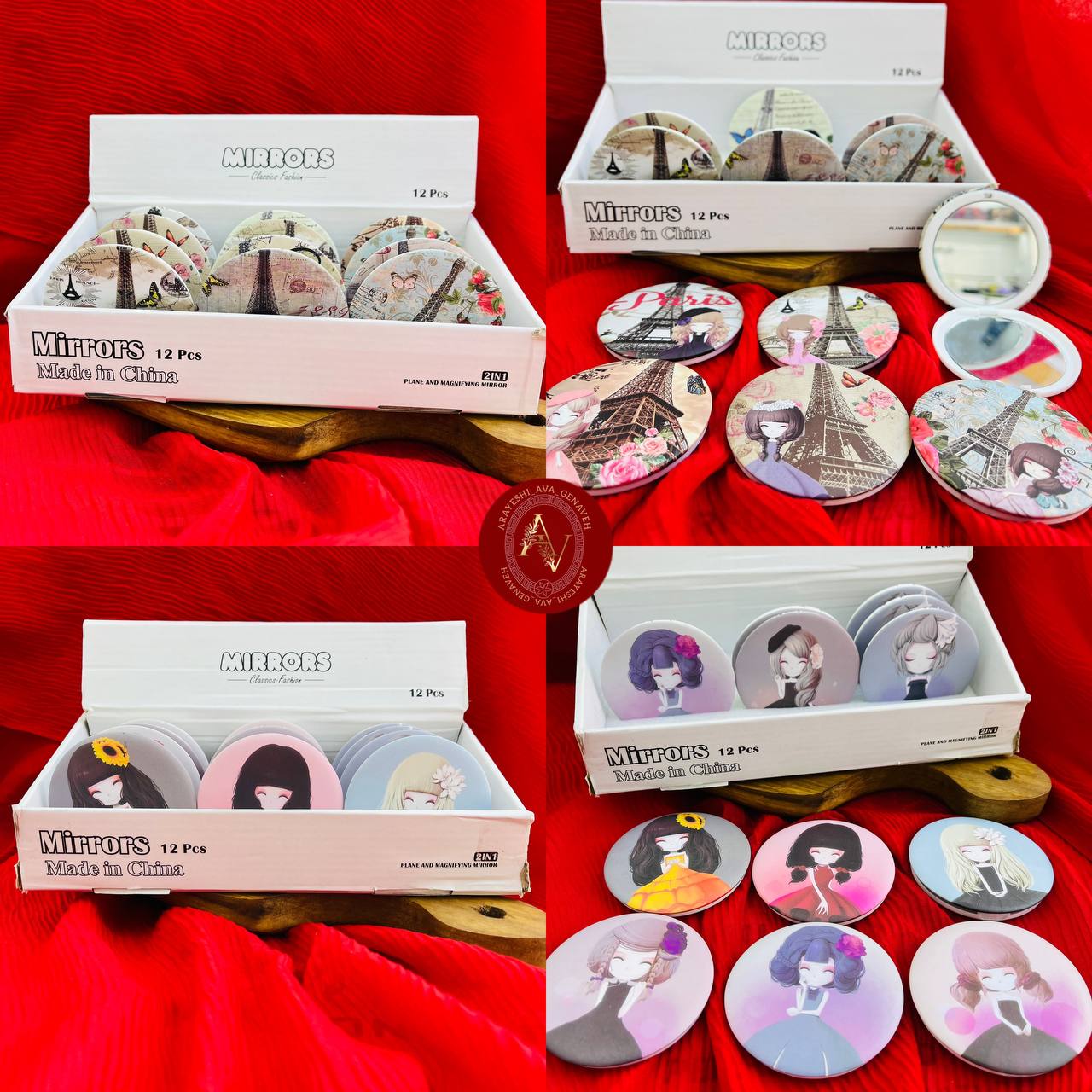 🎀آینه آرایشی جیبی طرح فانتزی🎀