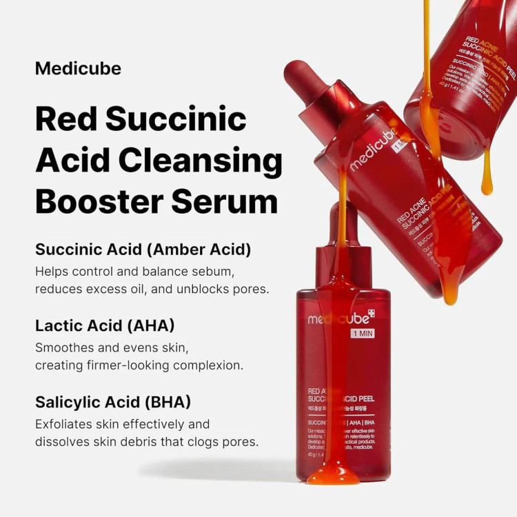 سرم پاککننده و ضدجوش کره ای مدیکیوب مدل Red Succinic Acid