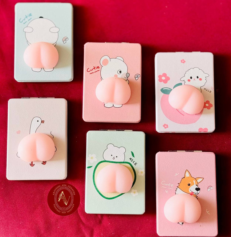 آینه دو طرفه ژله ای نرمالو عروسکی🍑😍