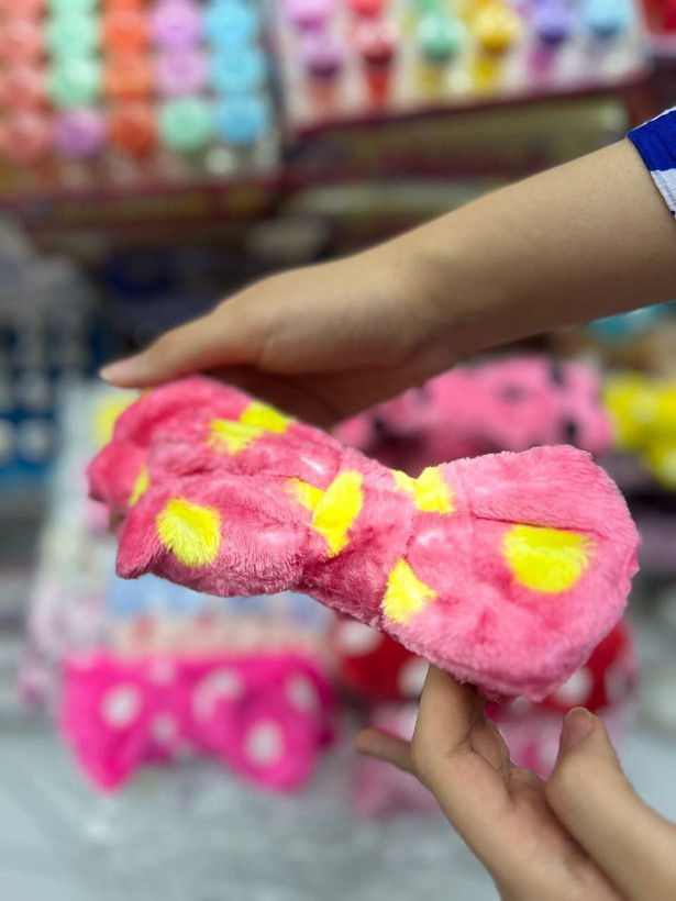 هدبند حوله ای خالخالی 😍❤️